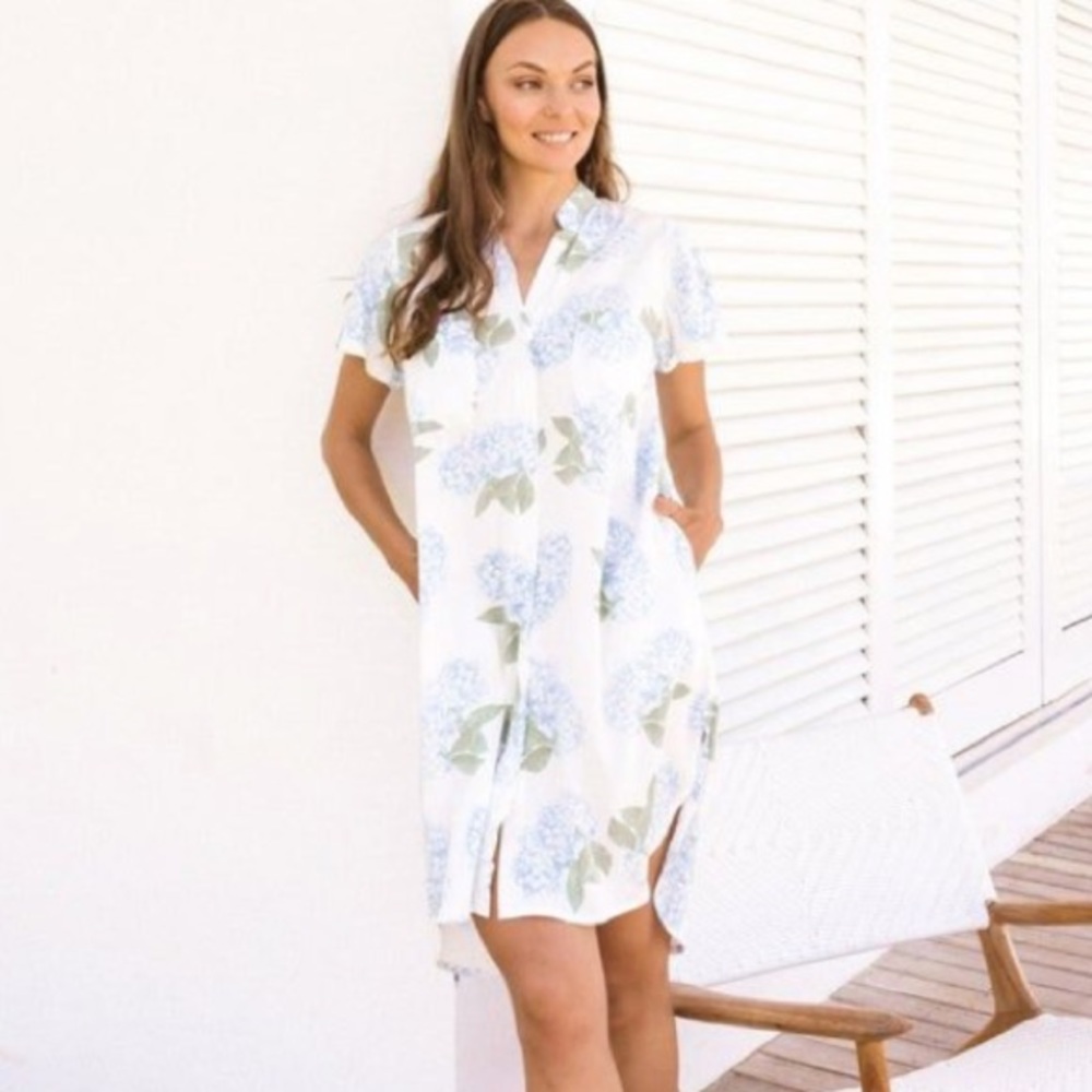 piyama pandora nightshirt hydrangea blue